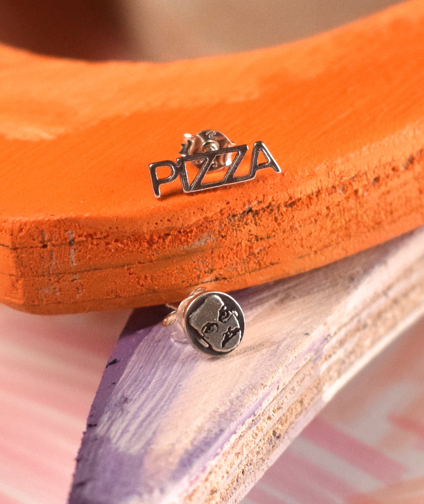 Pizza John Sterling Silver Earrings