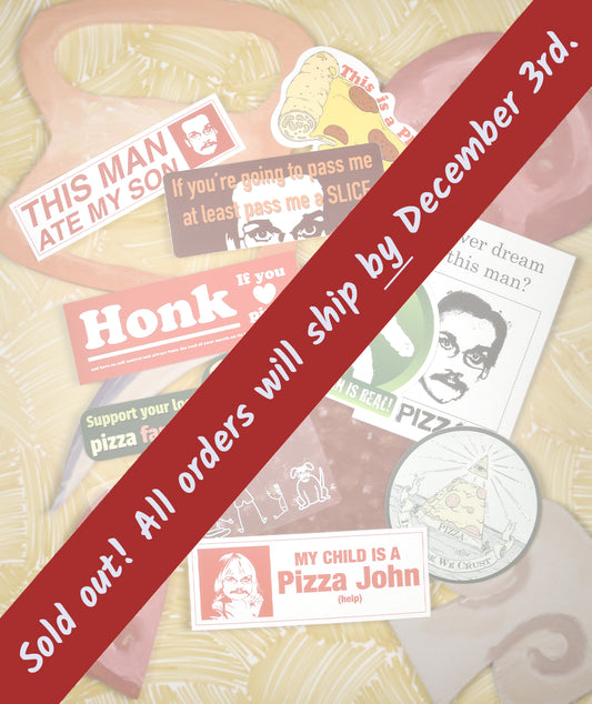 Pizza John Bumper Sticker Packs