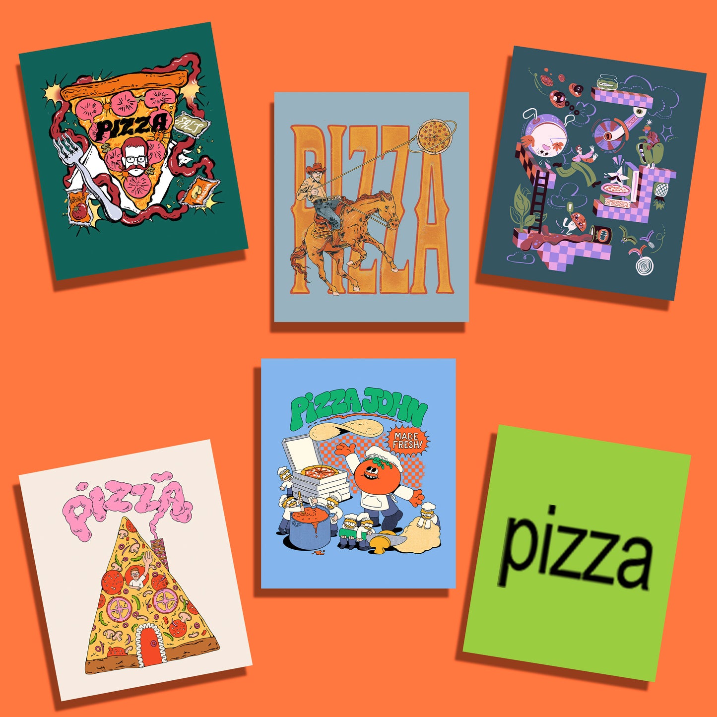 Pizza John Sticker Packs (All Years)