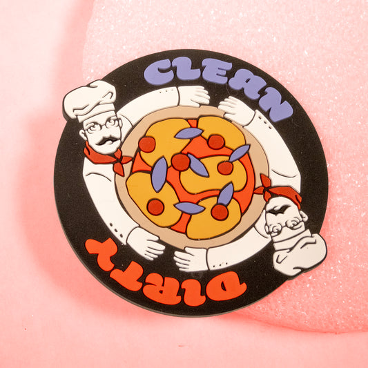 Pizza John Clean/Dirty Dishwasher Magnet